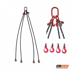 Zawiesie łańcuchowe 4 cięgnowe fi 10mm 6,7t 2m zawiesia dźwigowe haki skracające